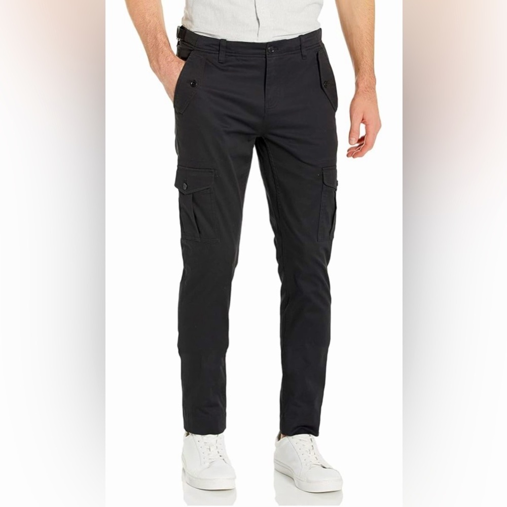 NEW Brooks Brothers Men’s Washed Cotton Stretch Cargo Pants Black Size 35”Wx32”L